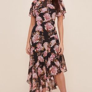 ASTR black & pink floral dress